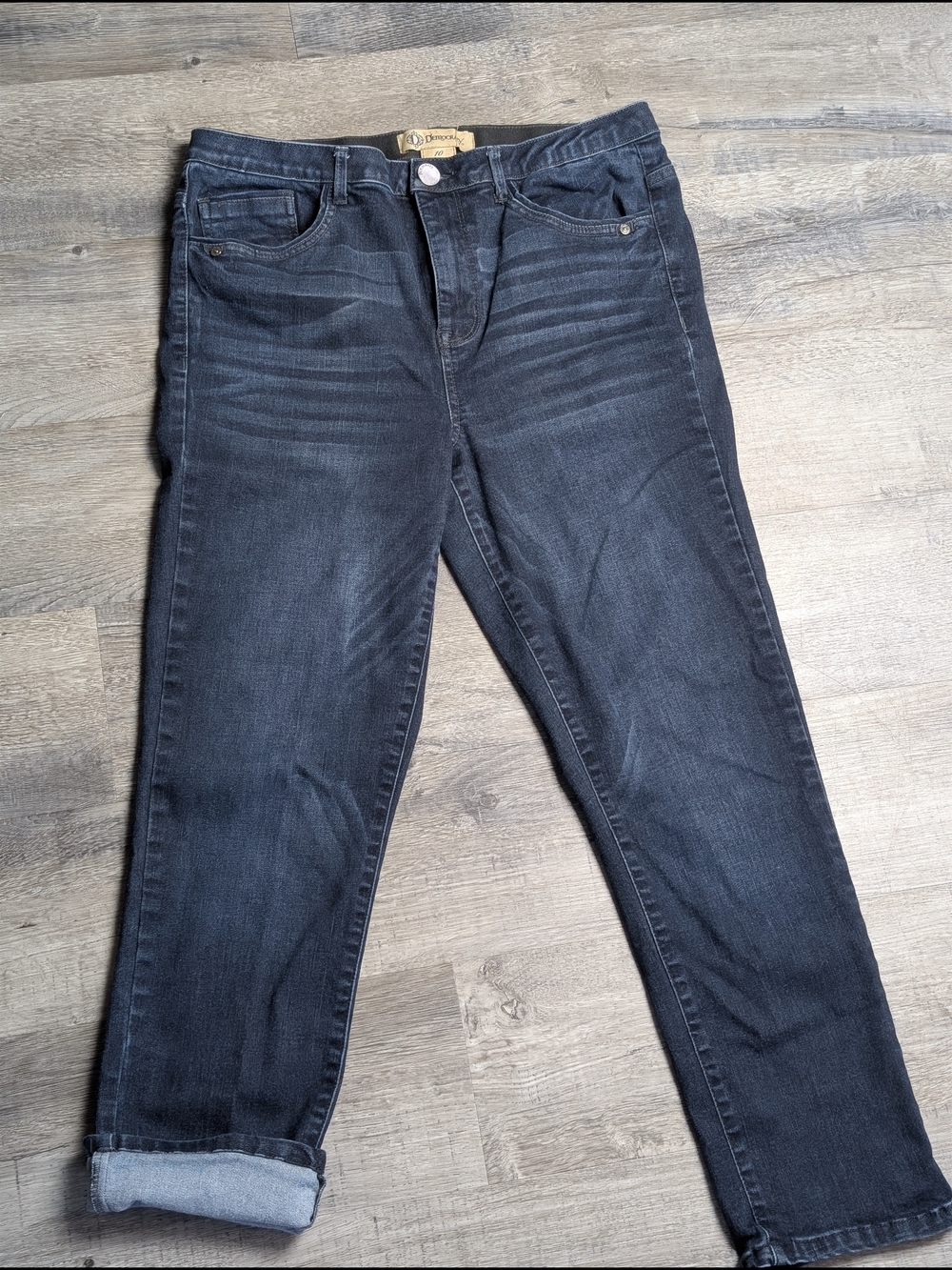Women's Democracy "Ab"solution Indigo Mid Rise Straight Leg Jeans 10
